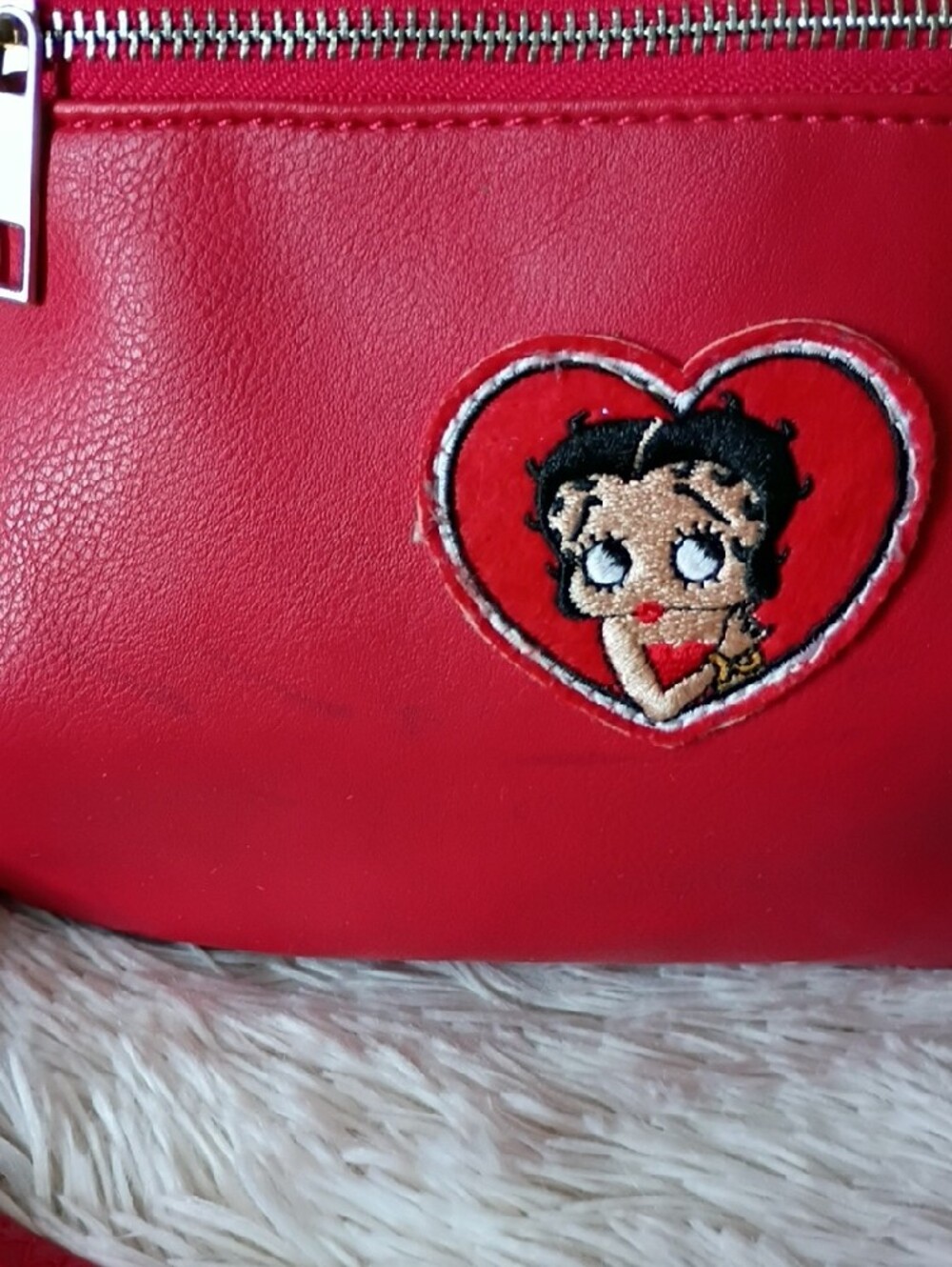 Red Crossbody Bag with Heart Patch - Women Bags - Picture 2 of 7